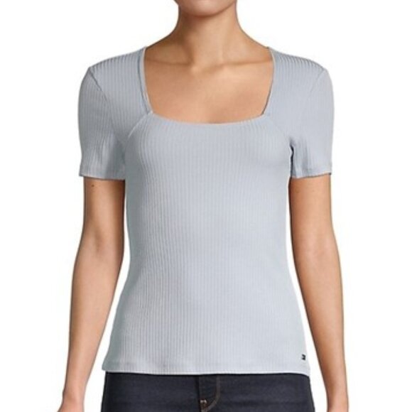 Ribbed Squareneck Top - Picture 1 of 9
